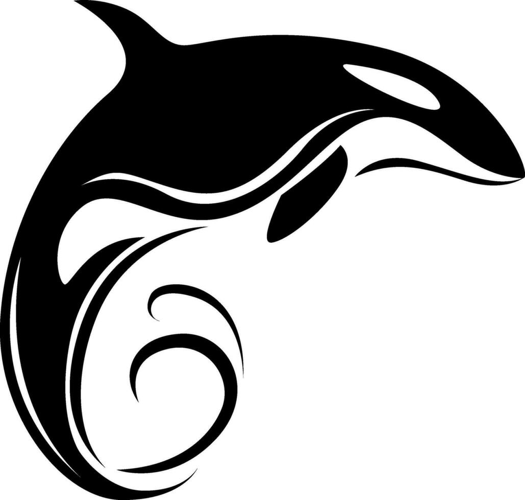 tueur baleine tatouage, tatouage illustration, vecteur sur une blanc Contexte.