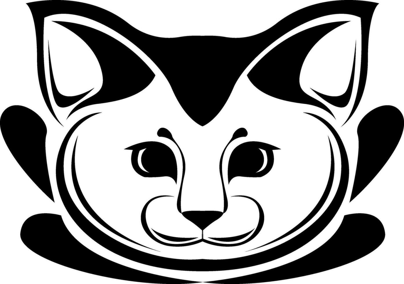 chaton tête tatouage, tatouage illustration, vecteur sur une blanc Contexte.