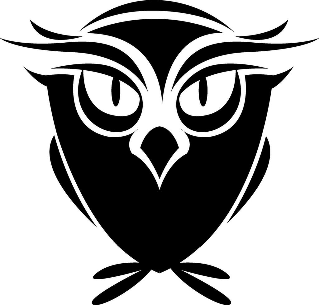 hibou visage tatouage, tatouage illustration, vecteur sur une blanc Contexte.