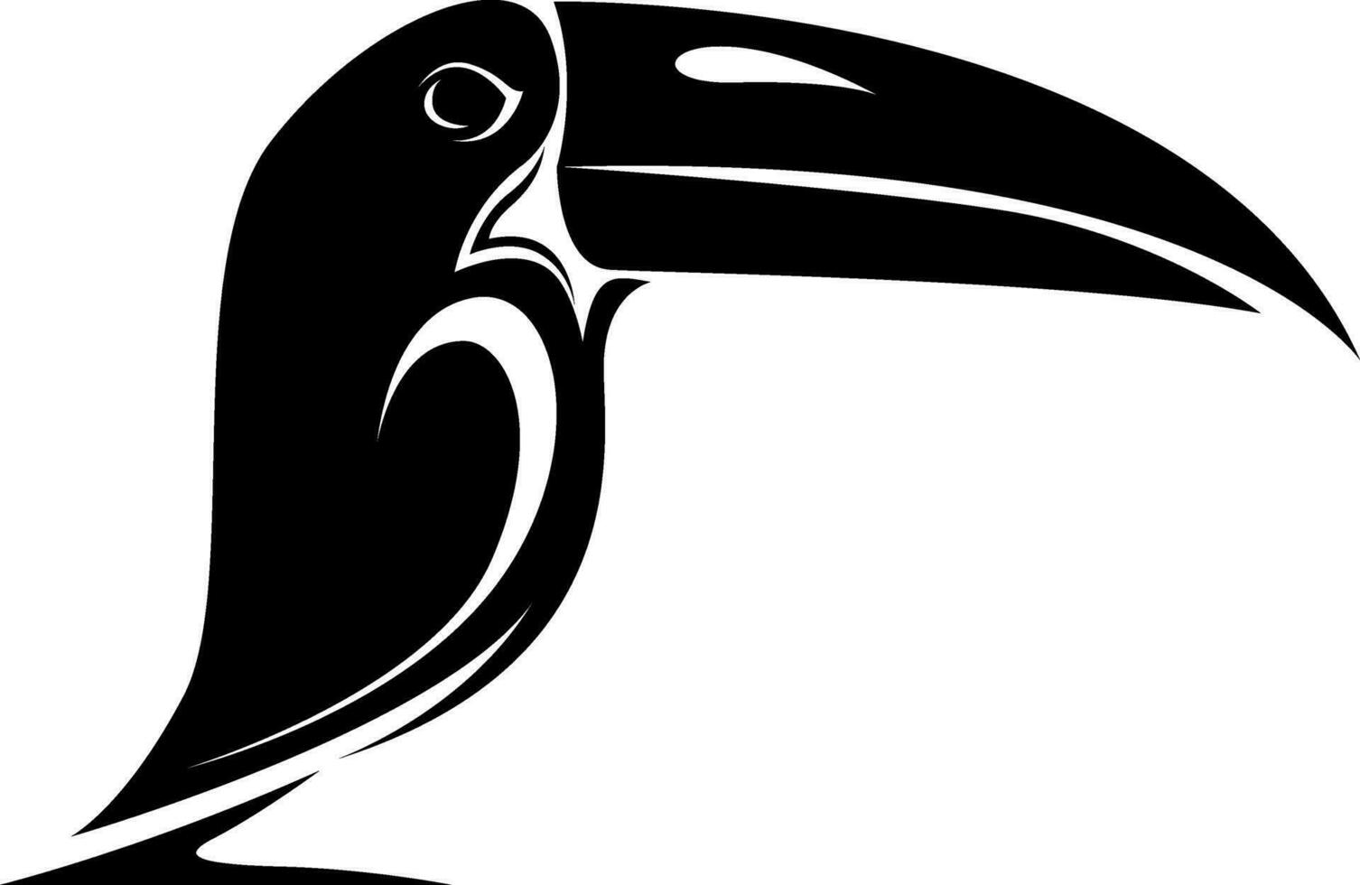 toucan oiseau tatouage, tatouage illustration, vecteur sur une blanc Contexte.