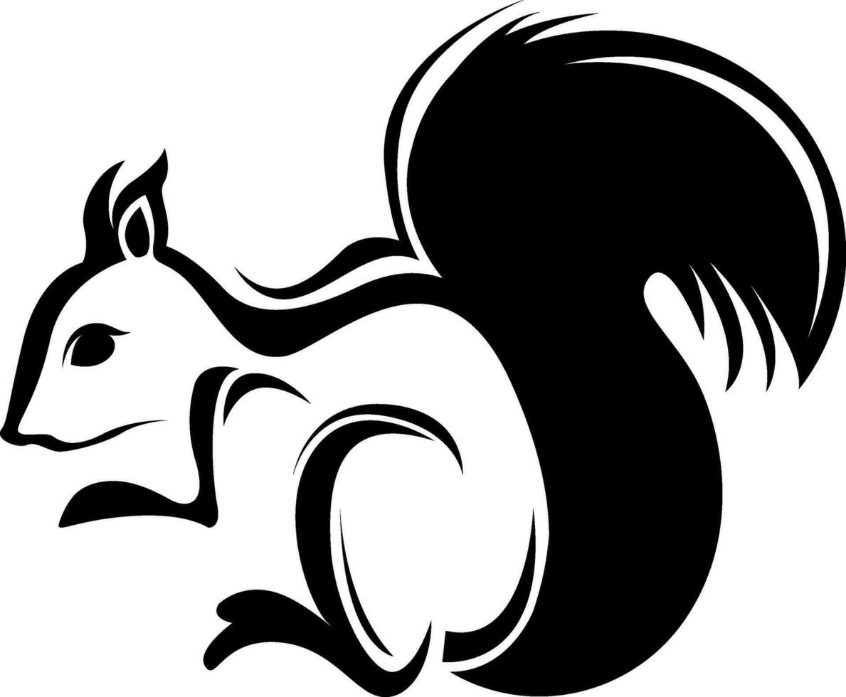 écureuil tatouage, tatouage illustration, vecteur sur une blanc Contexte.
