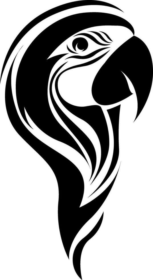 perroquet tête tatouage, tatouage illustration, vecteur sur une blanc Contexte.