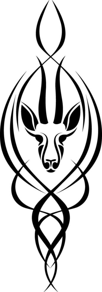 gazelle tête tatouage, tatouage illustration, vecteur sur une blanc Contexte.