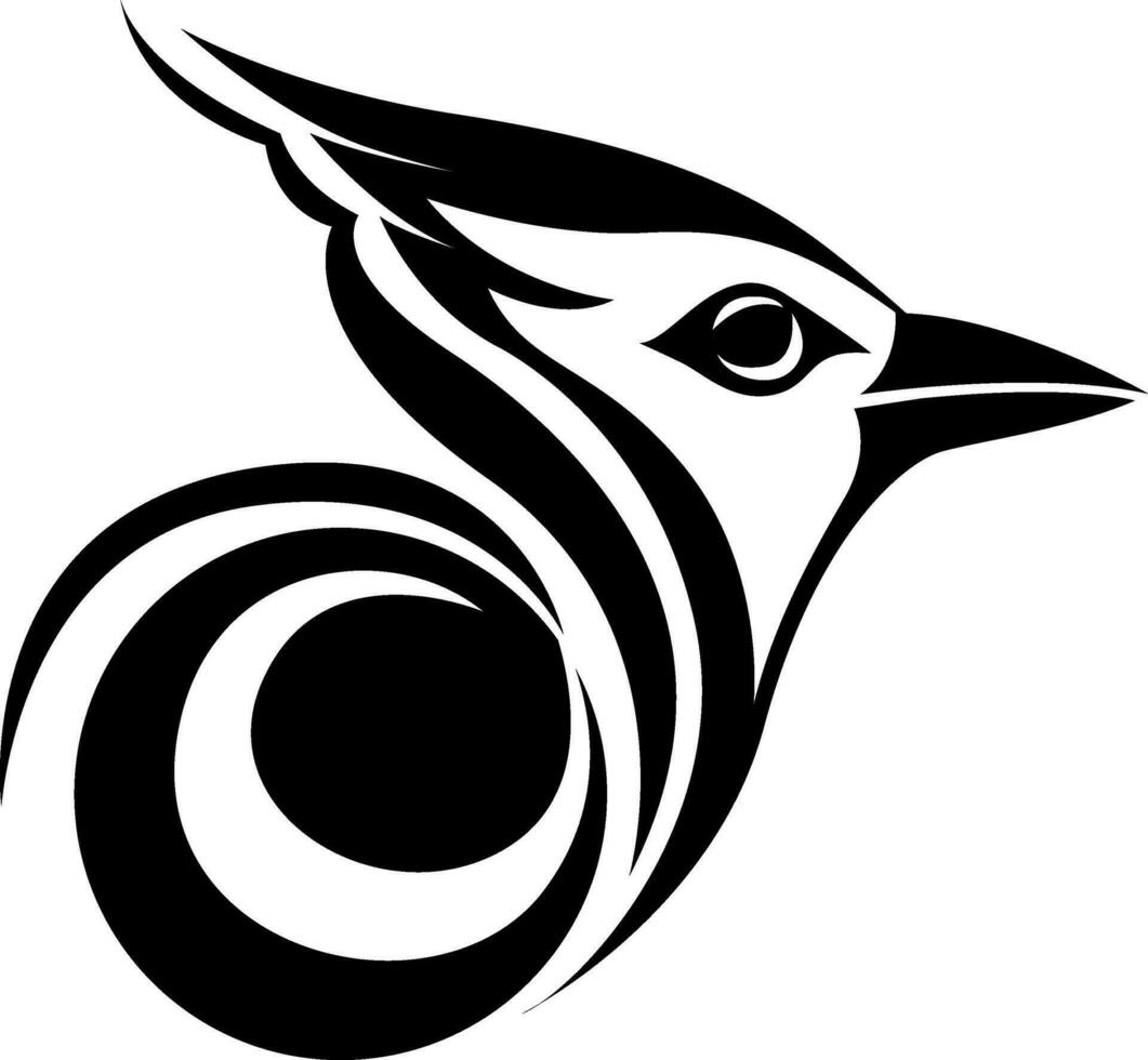 peu noir oiseau tatouage, tatouage illustration, vecteur sur une blanc Contexte.
