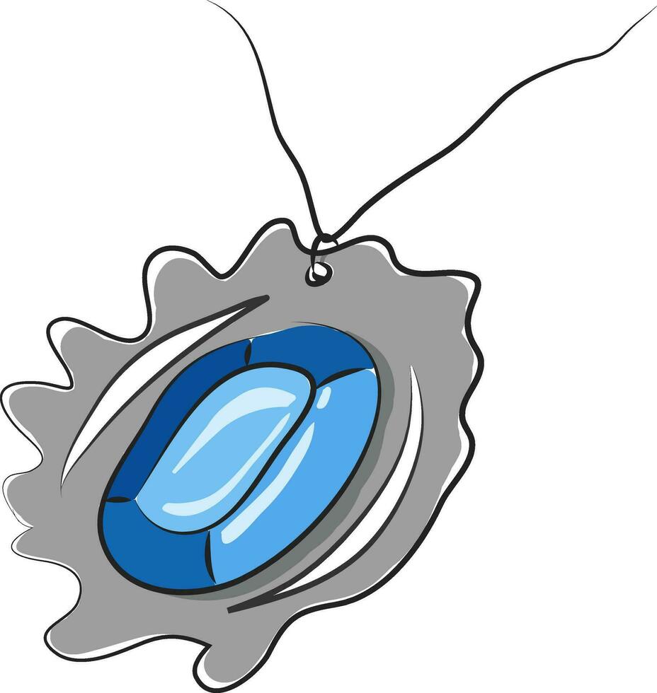 une bleu pierre pendentif, vecteur Couleur illustration.