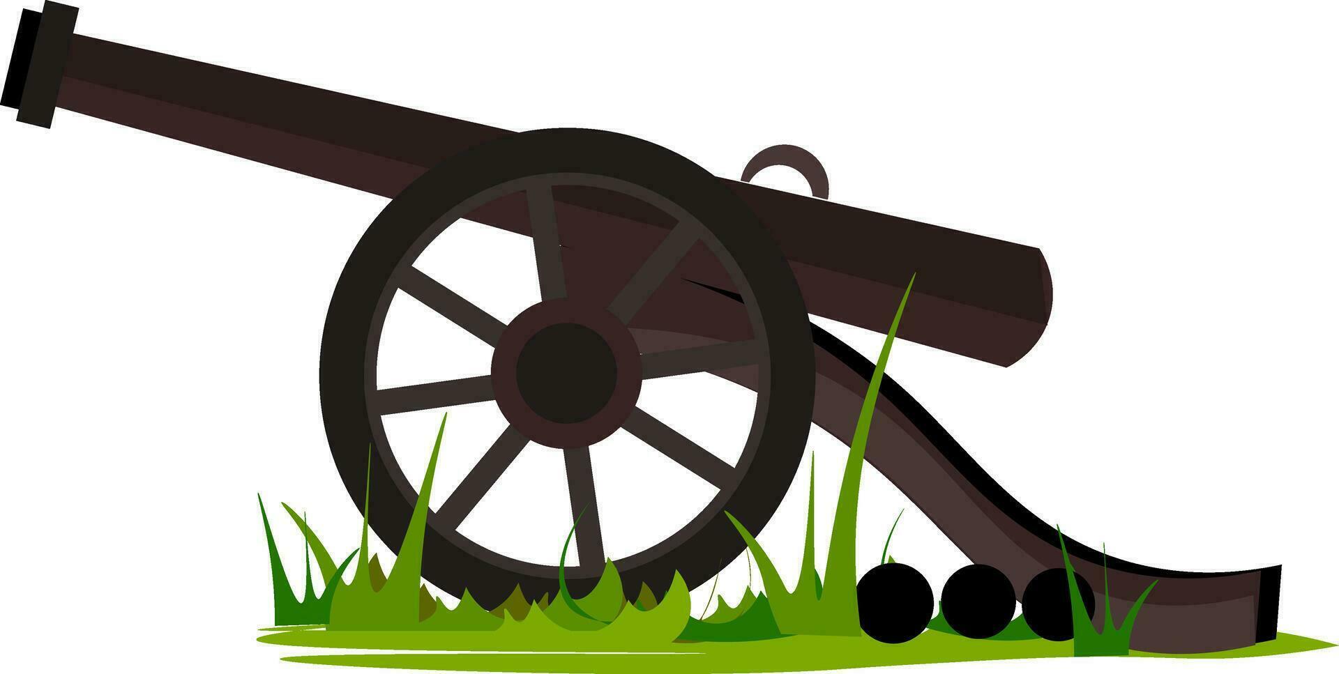 canon sur herbe vecteur ou Couleur illustration