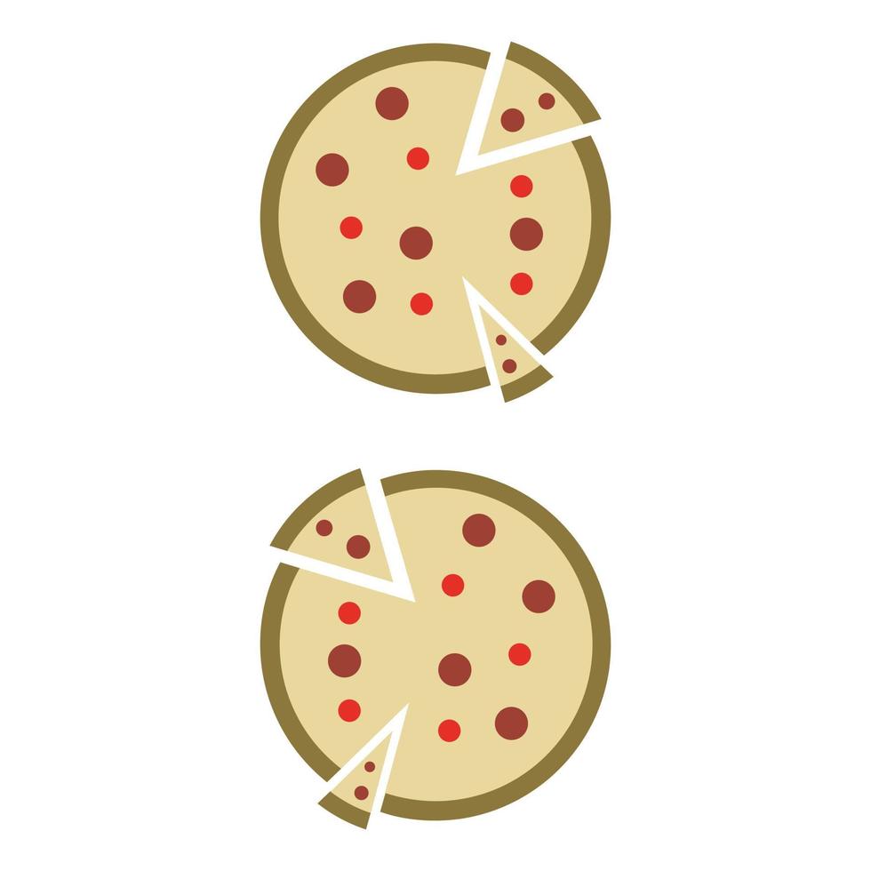 pizza illustrée sur fond blanc vecteur