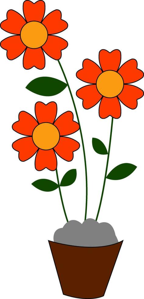 une bouquet de rouge fleurs vecteur ou Couleur illustration