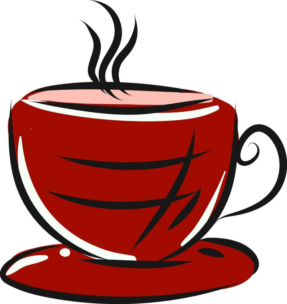une rouge café tasse vecteur ou Couleur illustration
