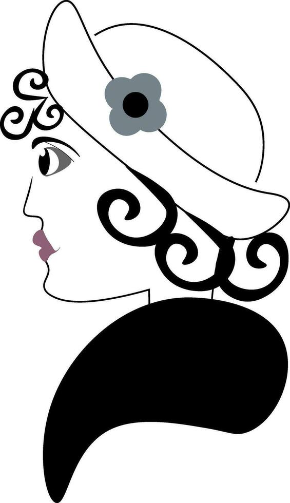 une magnifique femmes portant chapeau vecteur ou Couleur illustration