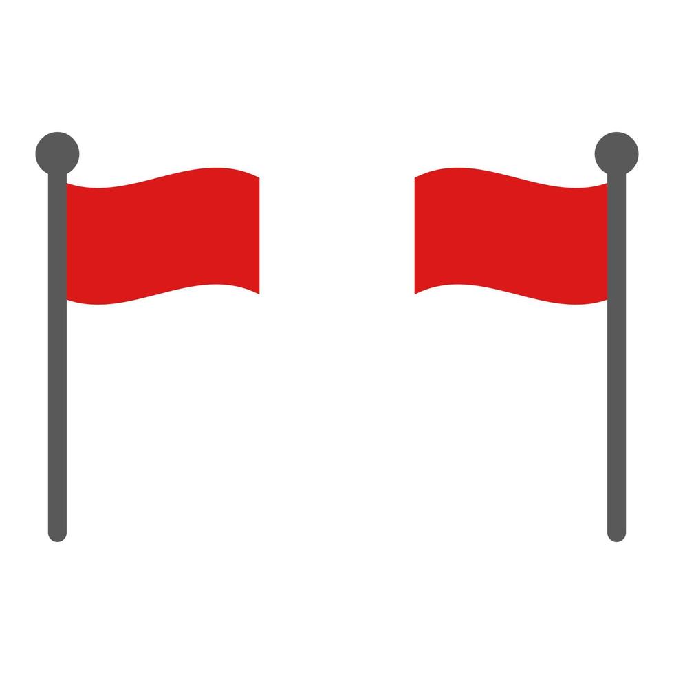 drapeau rouge illustré sur fond blanc vecteur