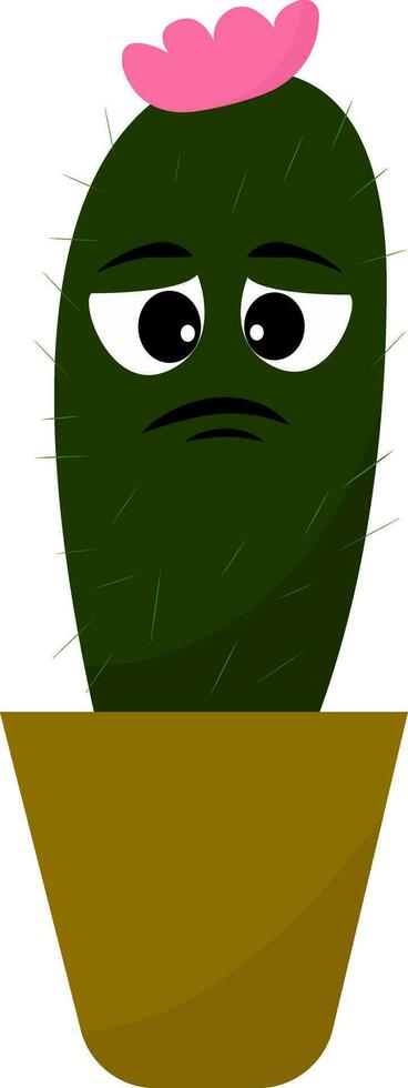 triste cactus, vecteur ou Couleur illustration.