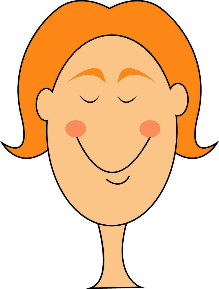 dessin animé image de le visage de une souriant femme, vecteur ou Couleur illustration.
