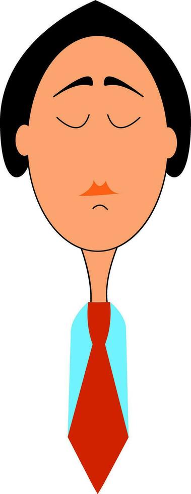 dessin animé image de une femme dans une rouge cravate, vecteur ou Couleur illustration.