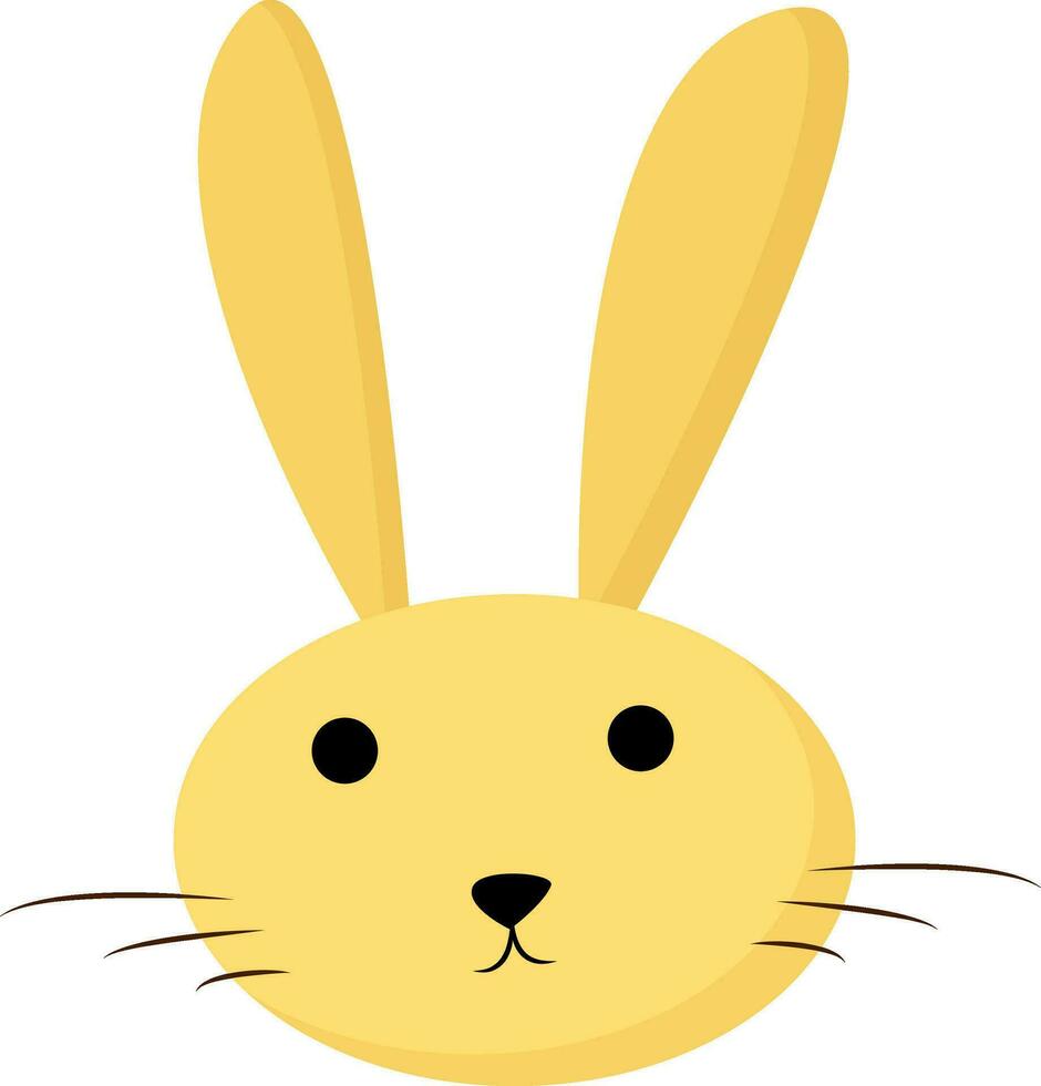 La peinture de le visage de une Jaune dessin animé lapin, vecteur ou Couleur illustration.