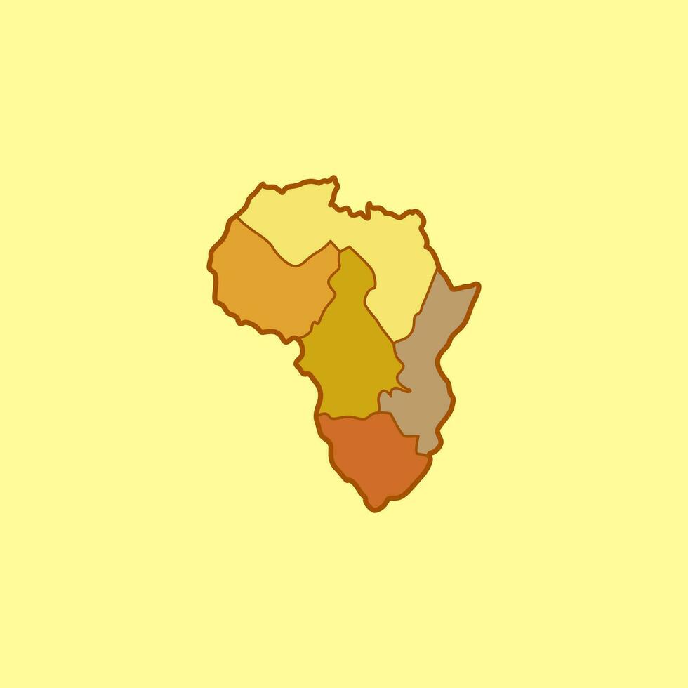 clipart de Afrique carteafricaine continent vecteur ou Couleur illustration