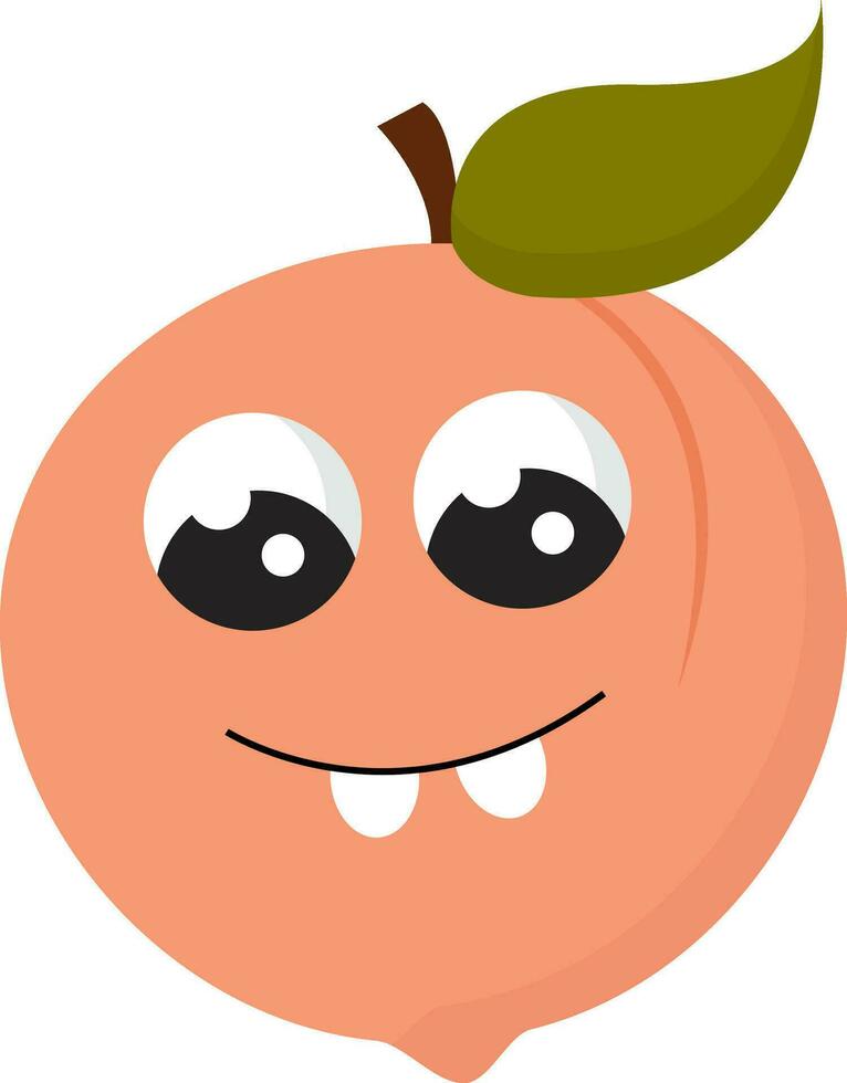 emoji de souriant pêche fruit vecteur ou Couleur illustration