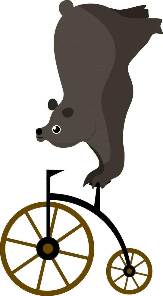 clipart de cirque ours sur une bicyclette vecteur ou Couleur illustration