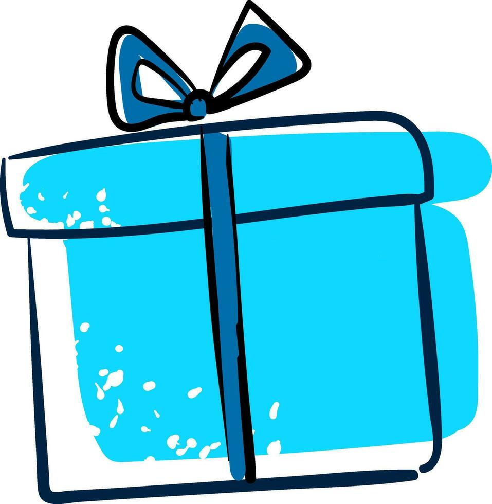 clipart de une bleu cadeau boîte vecteur ou Couleur illustration