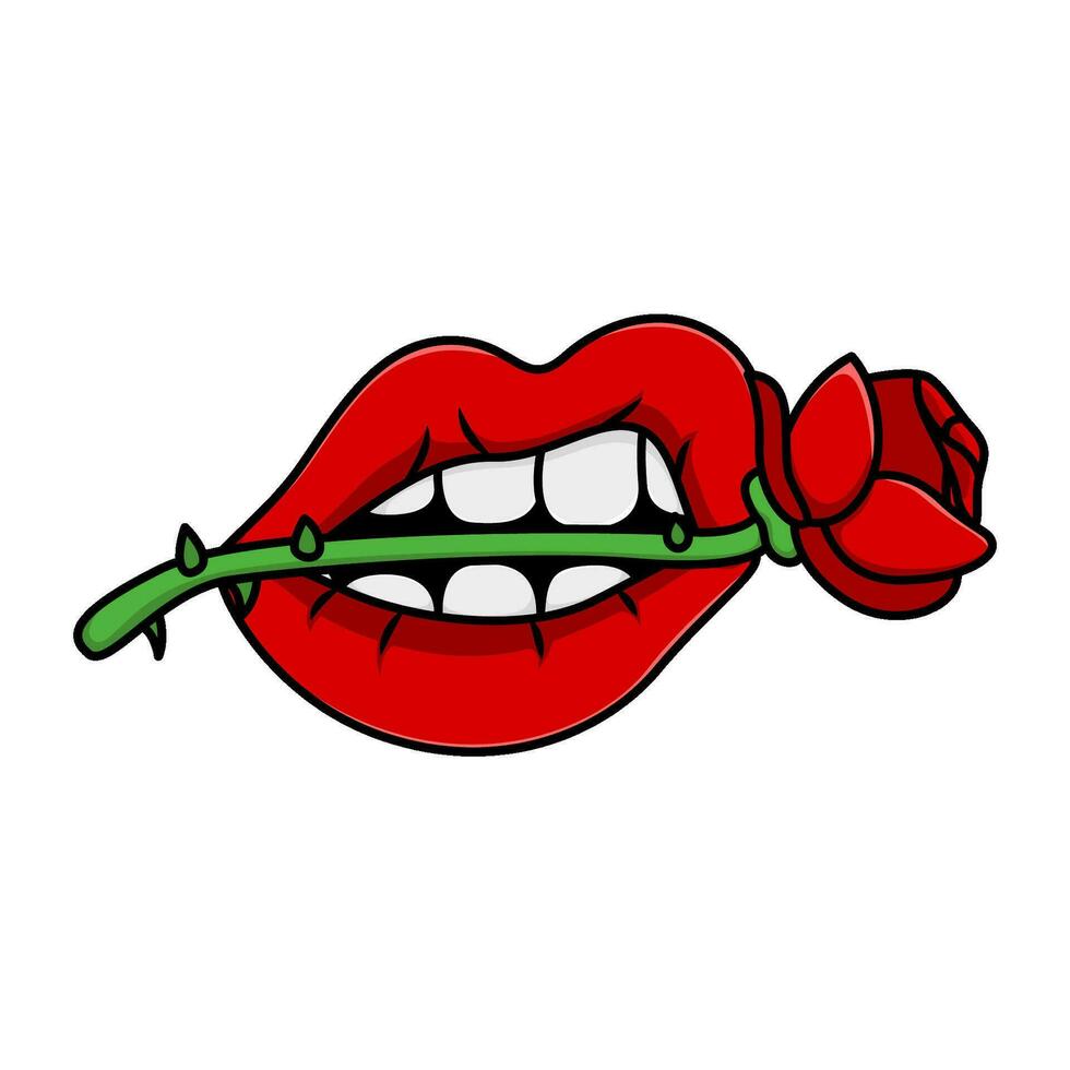 rouge lèvres avec Rose illustration vecteur
