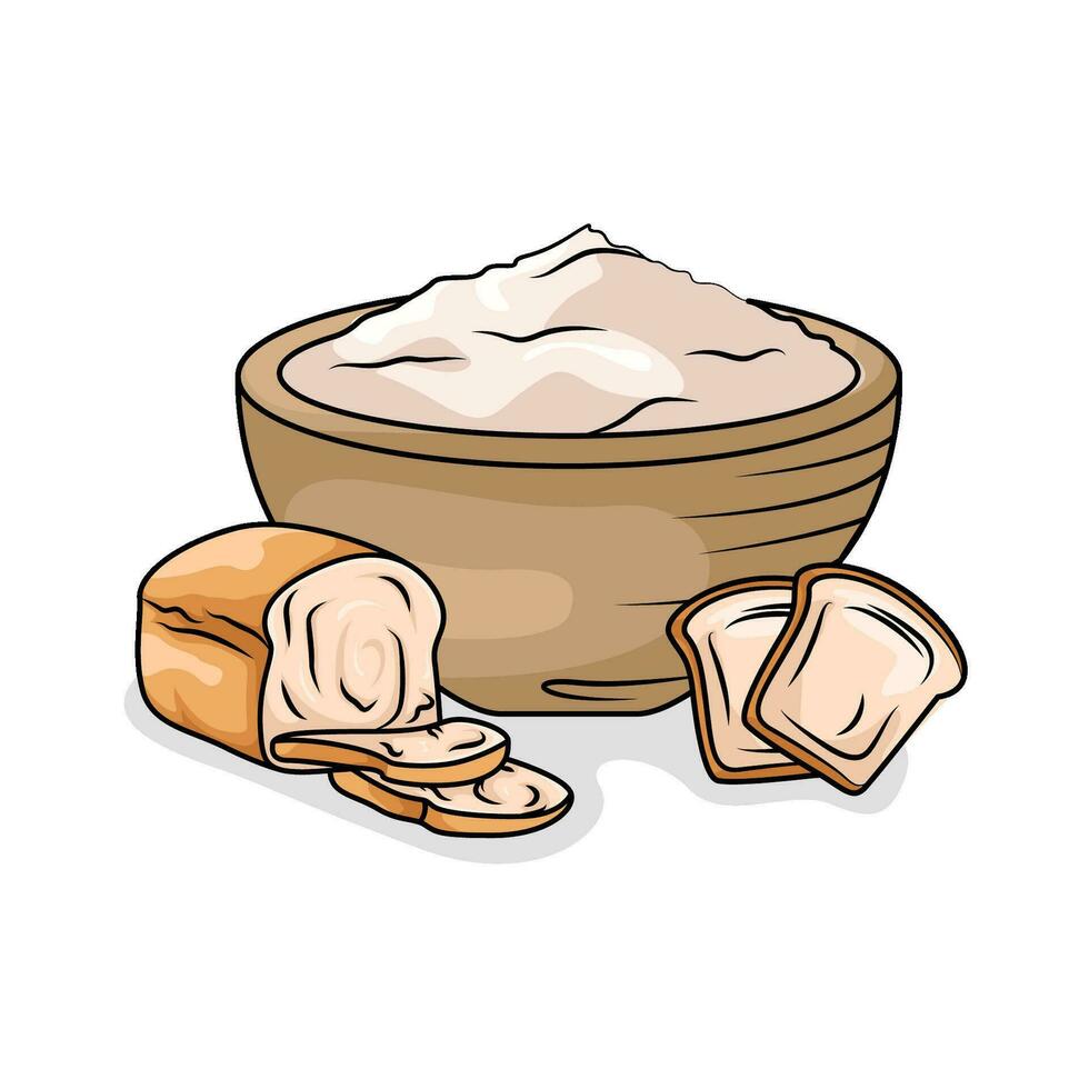 farine pain avec pain illustration vecteur