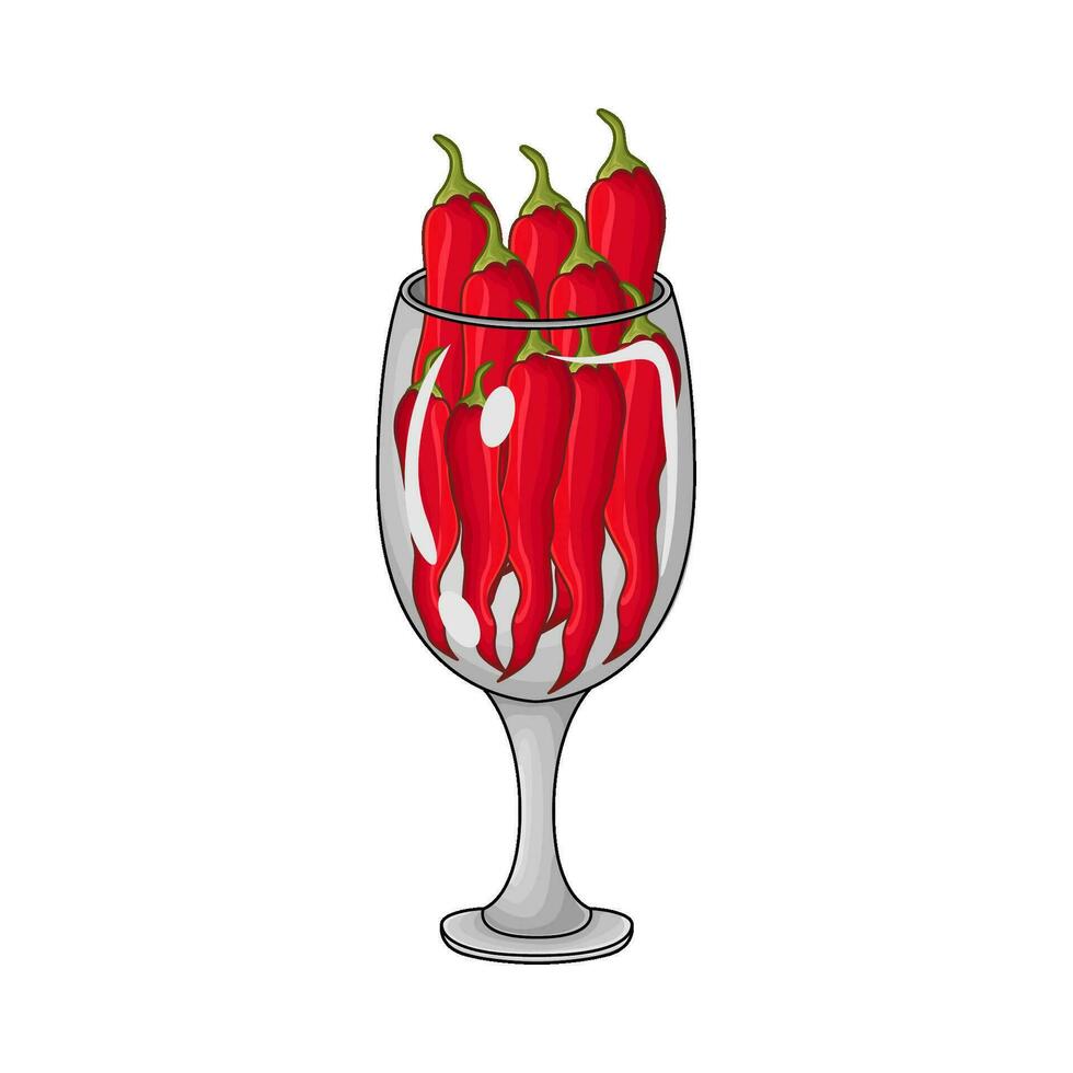 chaud le Chili dans verre boisson illustration vecteur