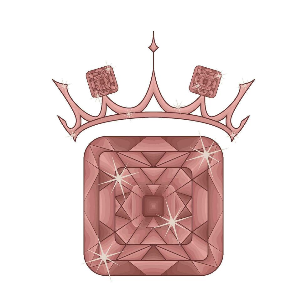 diamant avec couronne illustration vecteur