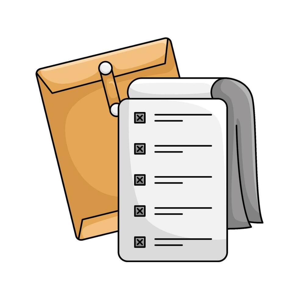 tâche liste avec courrier illustration vecteur