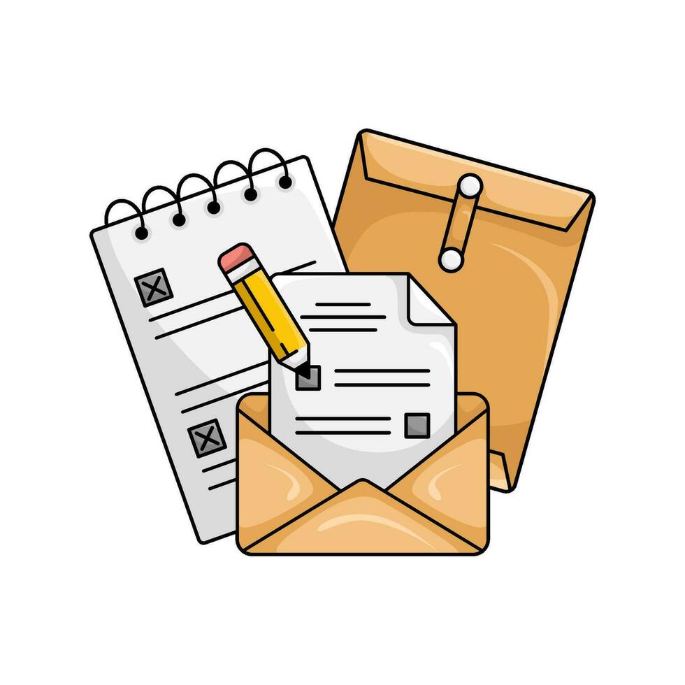 tâche liste dans courrier illustration vecteur