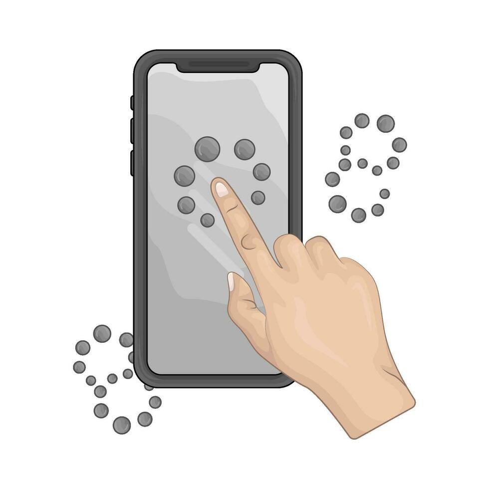 main toucher mobile téléphone illustration vecteur