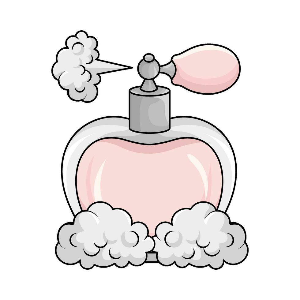 parfum bouteille vaporisateur avec fumée illustration vecteur