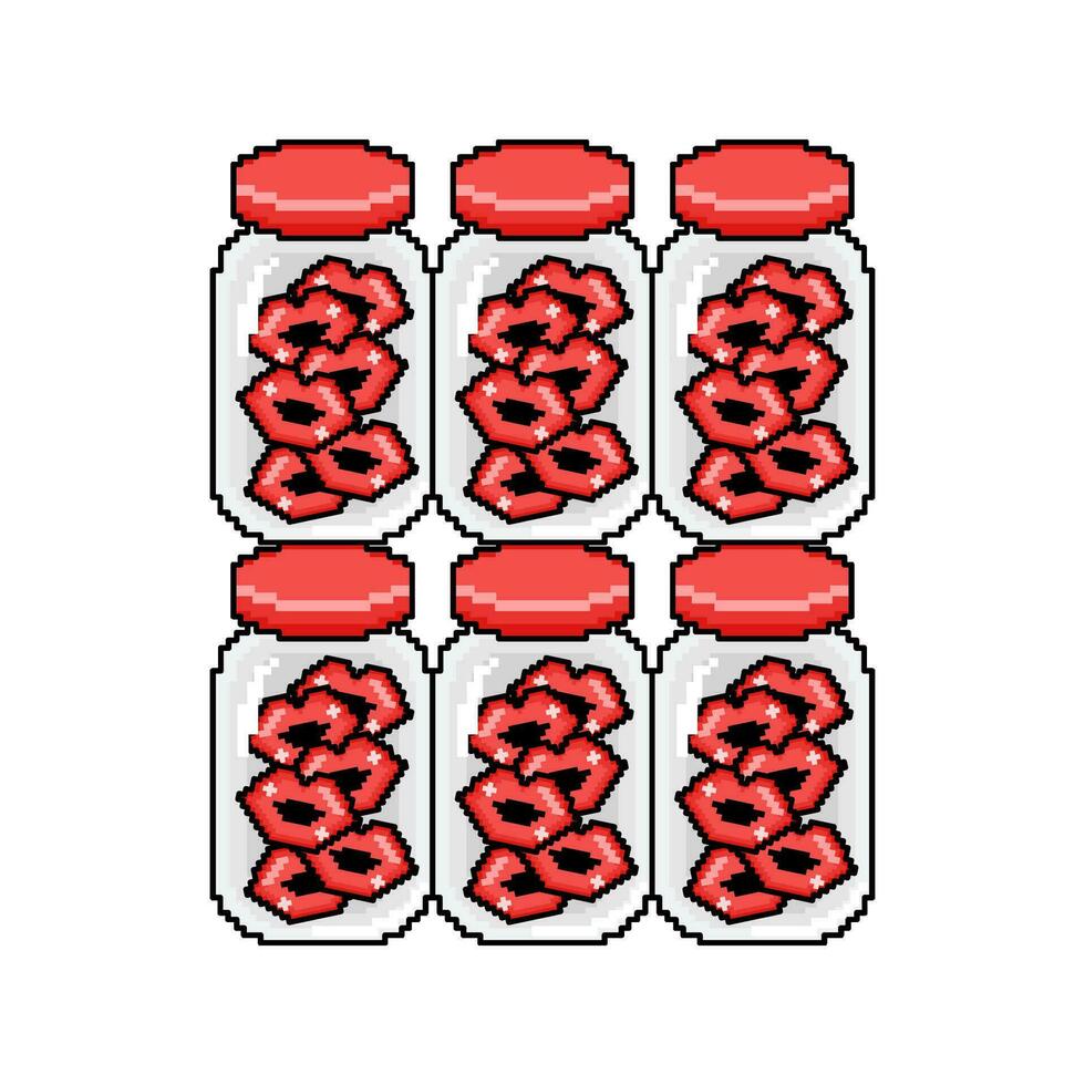 pixel lèvres dans pot illustration vecteur