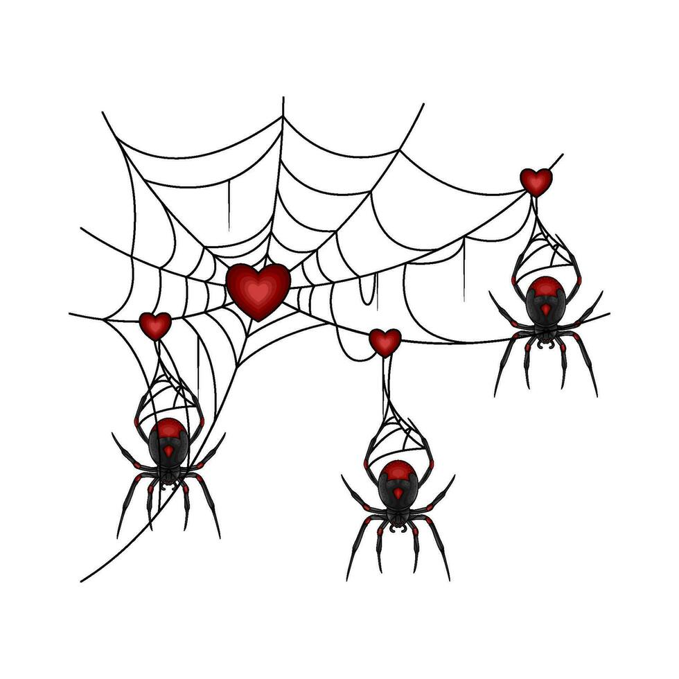 araignée rouge dans araignée la toile illustration vecteur