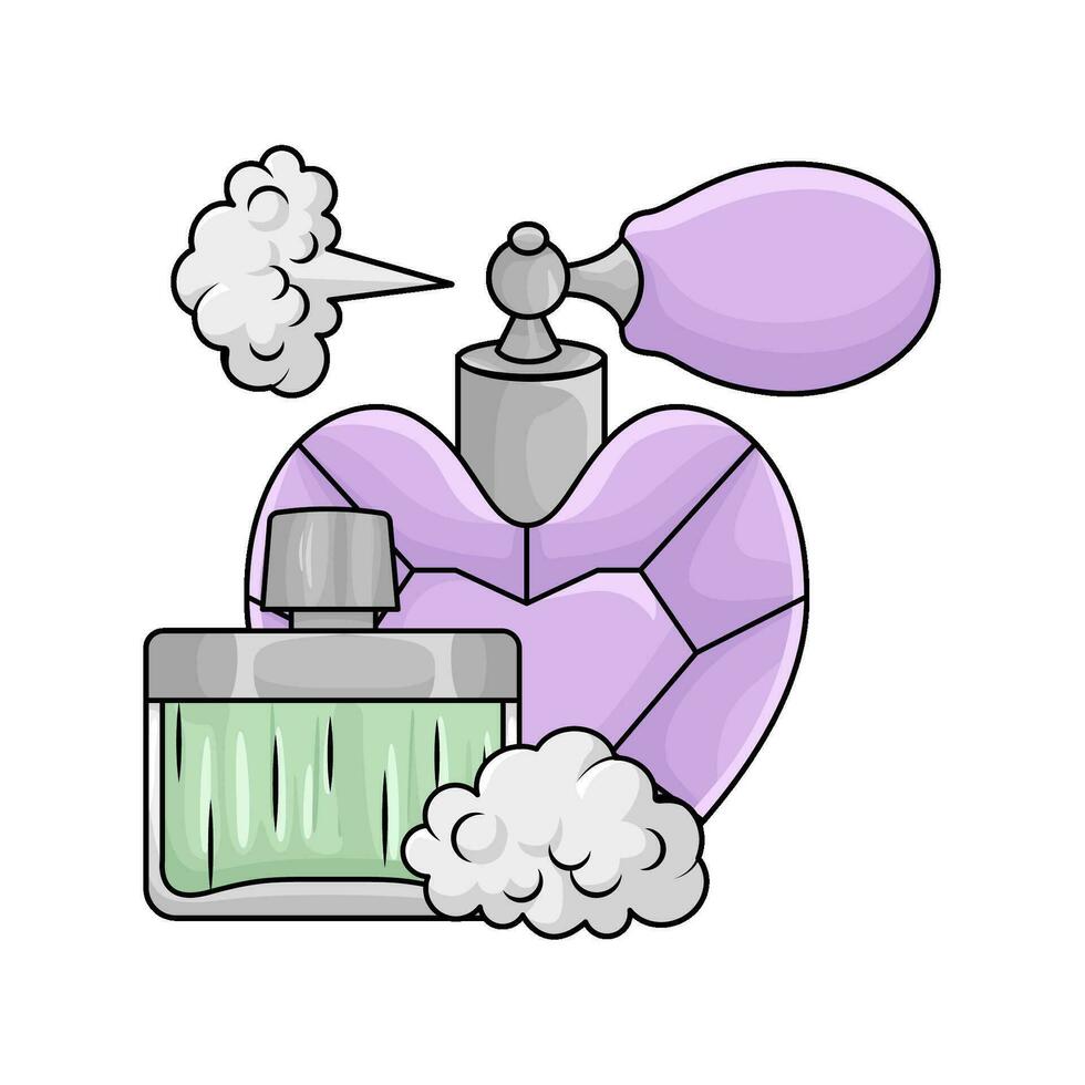 parfum bouteille vaporisateur avec fumée illustration vecteur