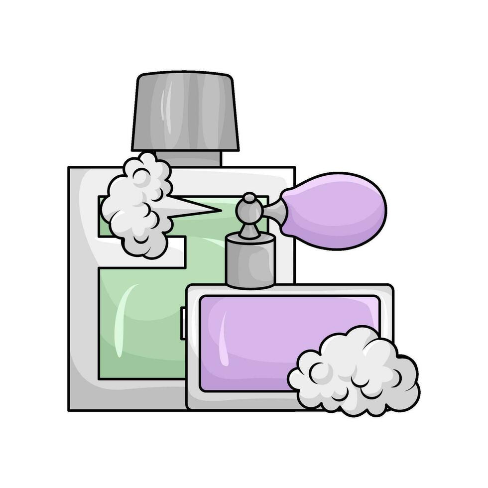 parfum bouteille vaporisateur avec fumée illustration vecteur