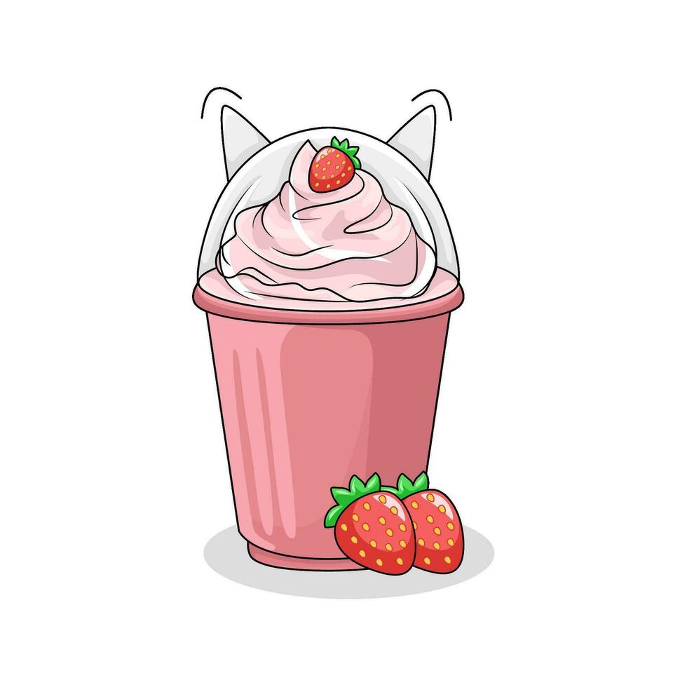 la glace crème fraise illustration vecteur