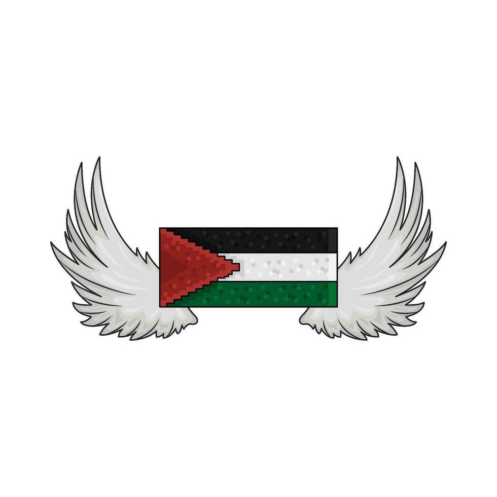 drapeau Palestine avec aile illustration vecteur