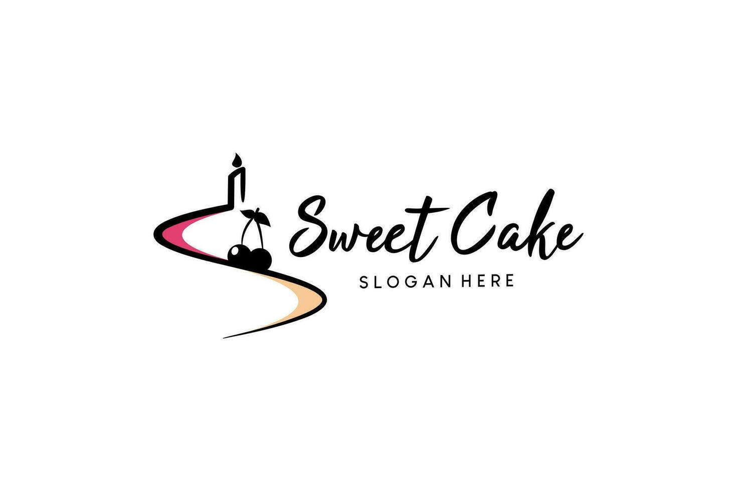 Créatif abstrait s lettre sucré gâteau logo conception avec bougie vecteur