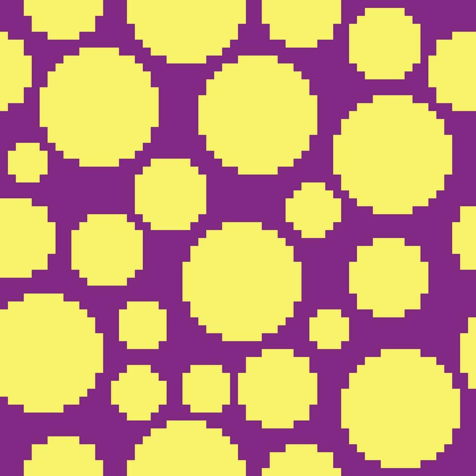 une pixélisé modèle de Jaune et violet cercles vecteur