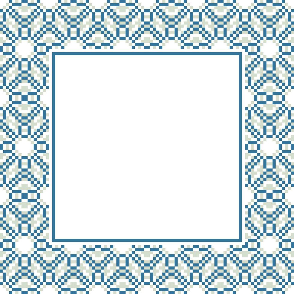 une carré Cadre avec une bleu modèle vecteur