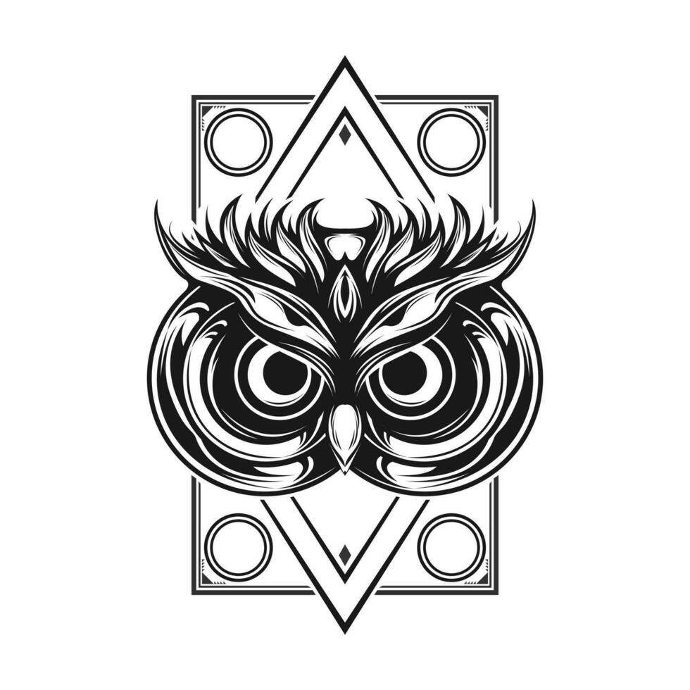 tête de hibou illustration vectorielle vecteur