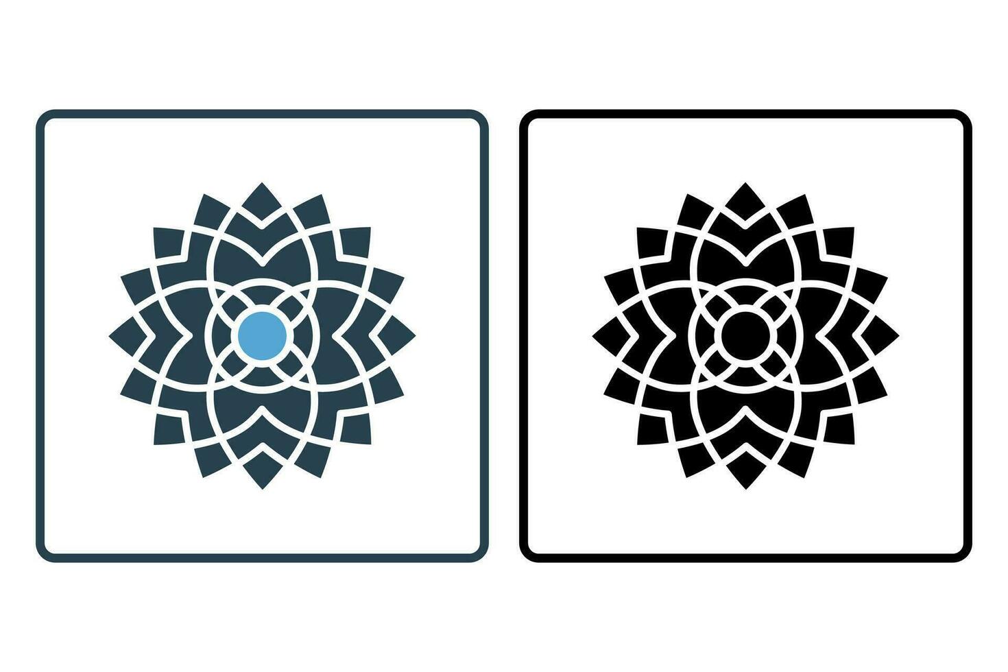 mandala icône illustration. icône en relation à méditation et spirituel croissance. solide icône style. Facile vecteur conception modifiable