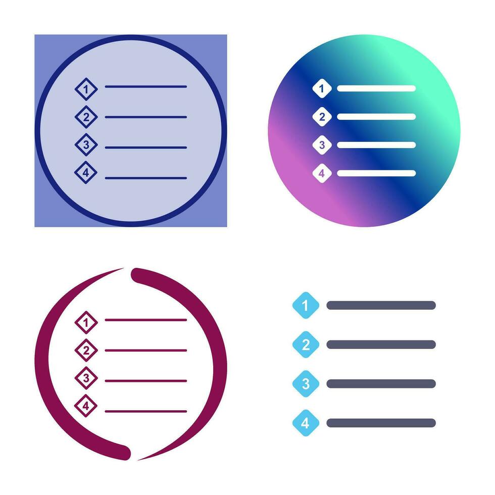 icône de vecteur de liste numérotée unique