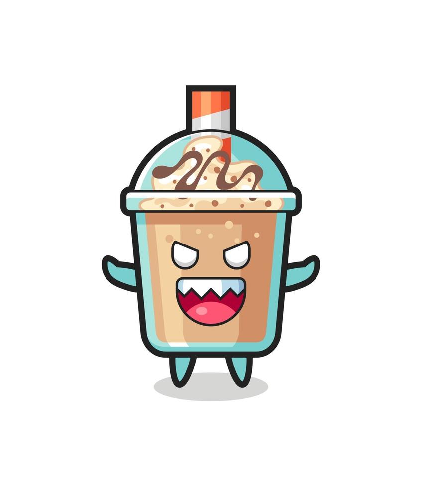 illustration du personnage mascotte milkshake maléfique vecteur