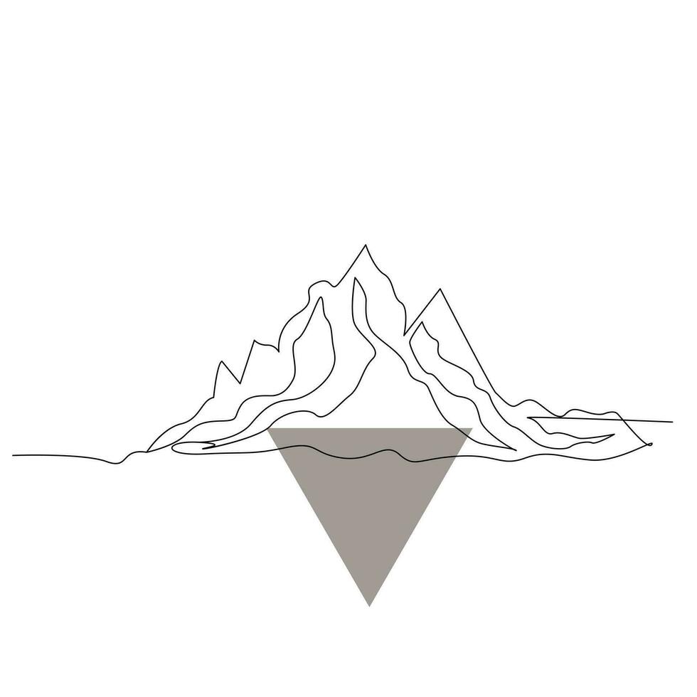 Montagne continu Célibataire ligne contour vecteur art illustration