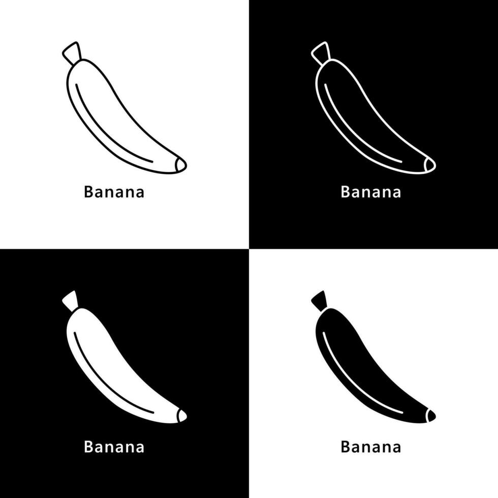 banane tropical fruit. en bonne santé nourriture logo icône vecteur