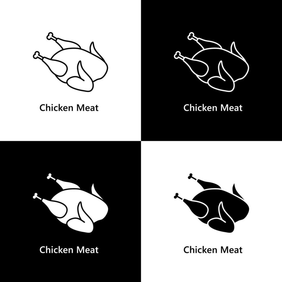 poulet Viande. rôti poulet logo icône vecteur