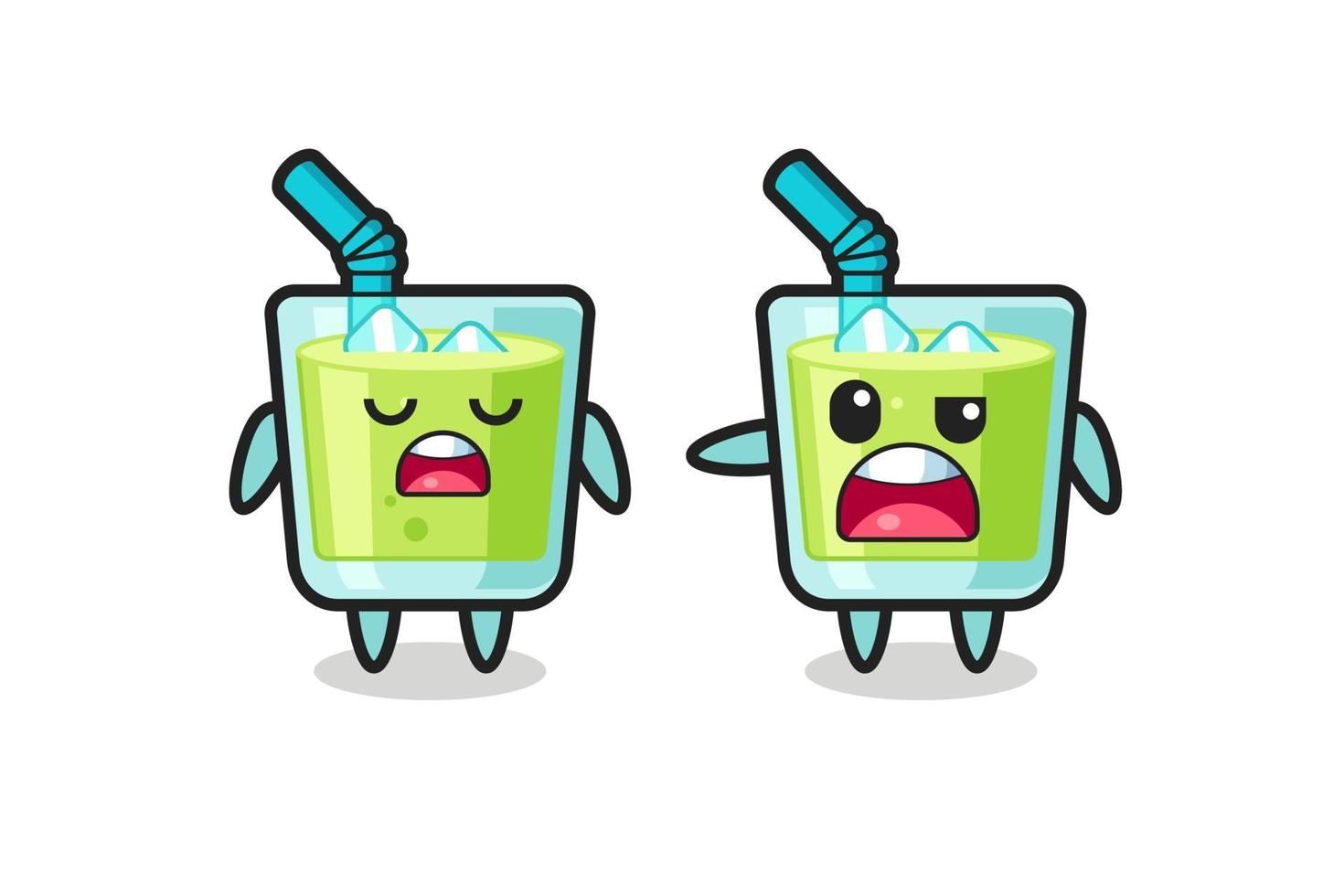 illustration de la dispute entre deux personnages mignons de jus de melon vecteur