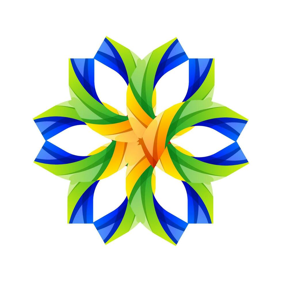 fleur abstrait icône logo conception vecteur