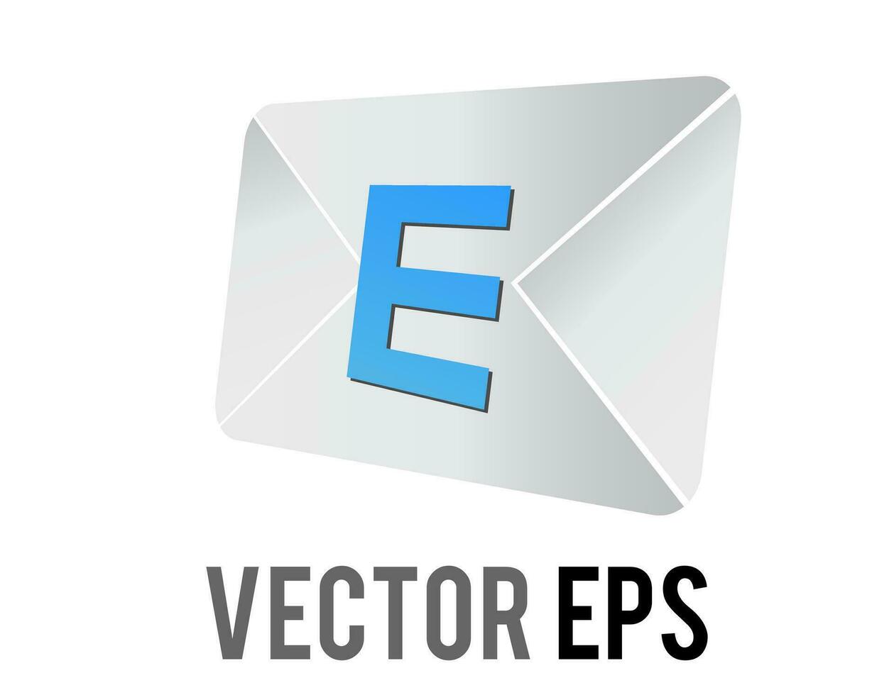 vecteur retour de blanc enveloppe icône enveloppe imprimé avec une Capitale bleu lettre e